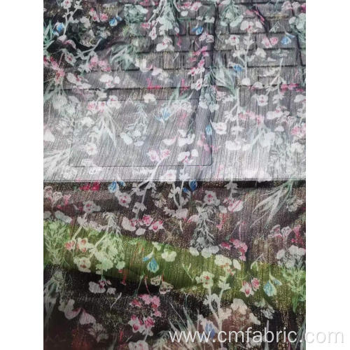 30d Polyester chiffon crepe foil printed fabric